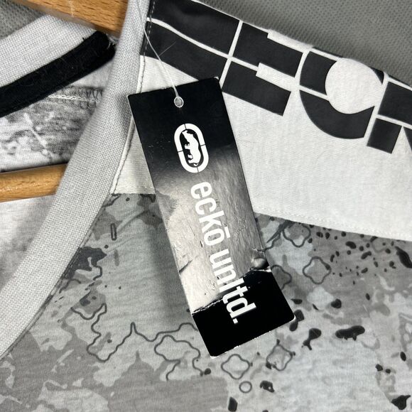 Ecko Unltd Graphic T Shirt Mens XXL Gray Camo Spray Paint Streetwear NWT - Picture 4 of 9